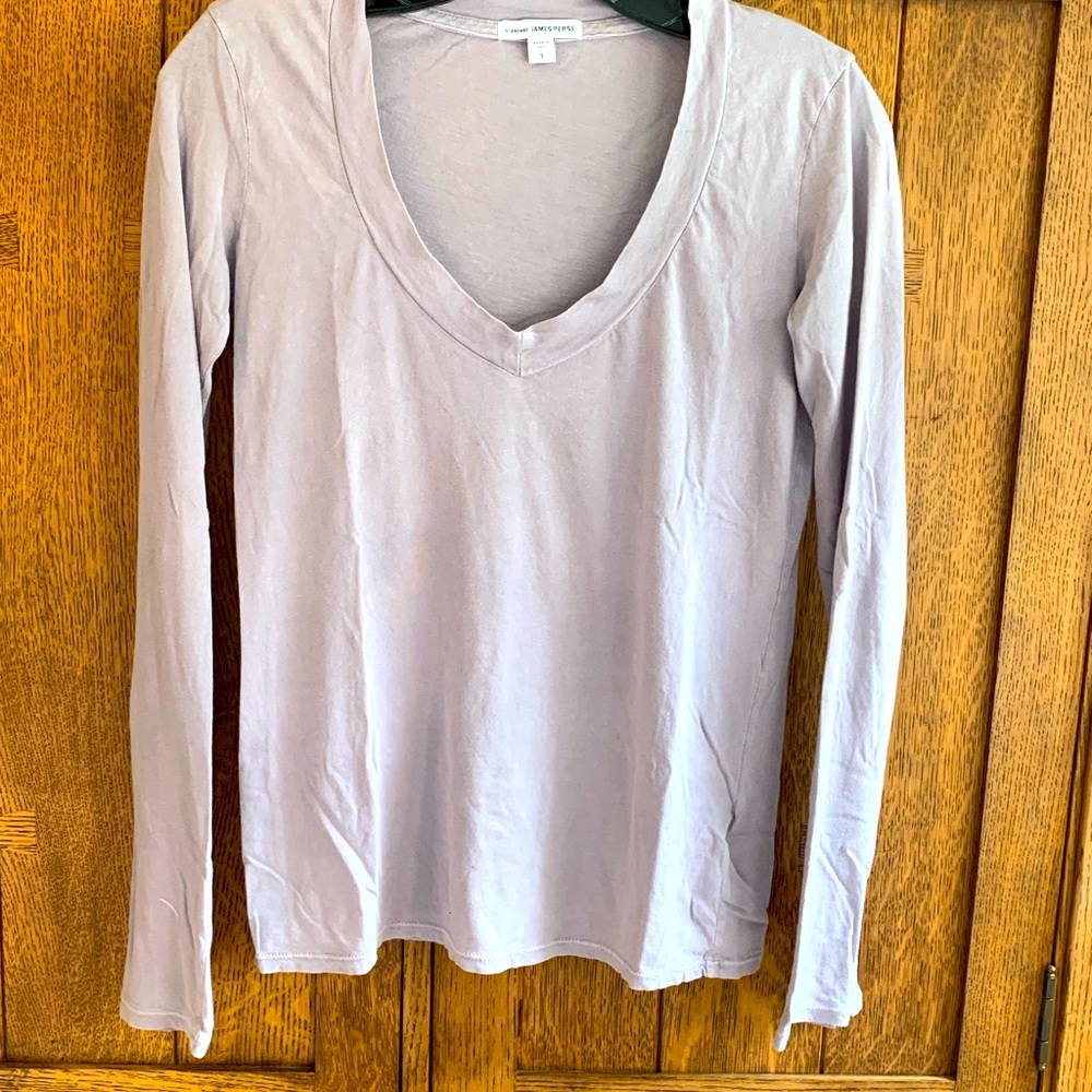 James Perse Long Sleeve V-neck t-shirt- size 1
